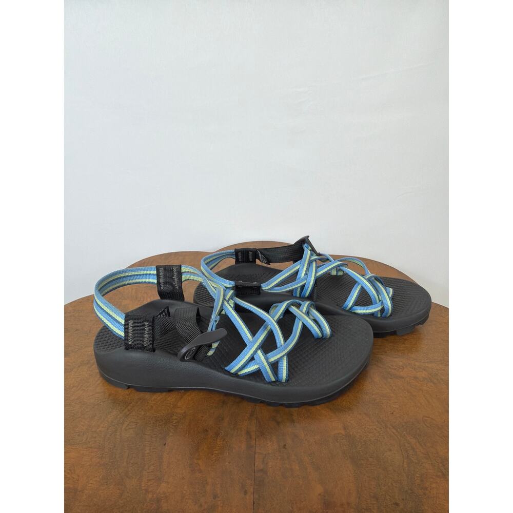 Chaco Blue Yellow Strap Buckle Outdoor Sandals Size 8 - Picture 3 of 6